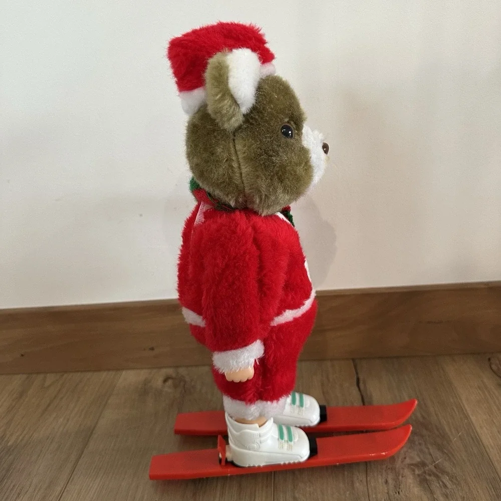VTG 2 In 1 Skate & Ski‎ Christmas Bear Battery Operated Works! 80s Missing Poles
